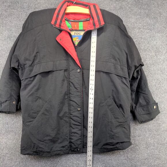 Glacial London Fog Men's Winter Snow Jacket Black Medium Button Front - Picture 12 of 14